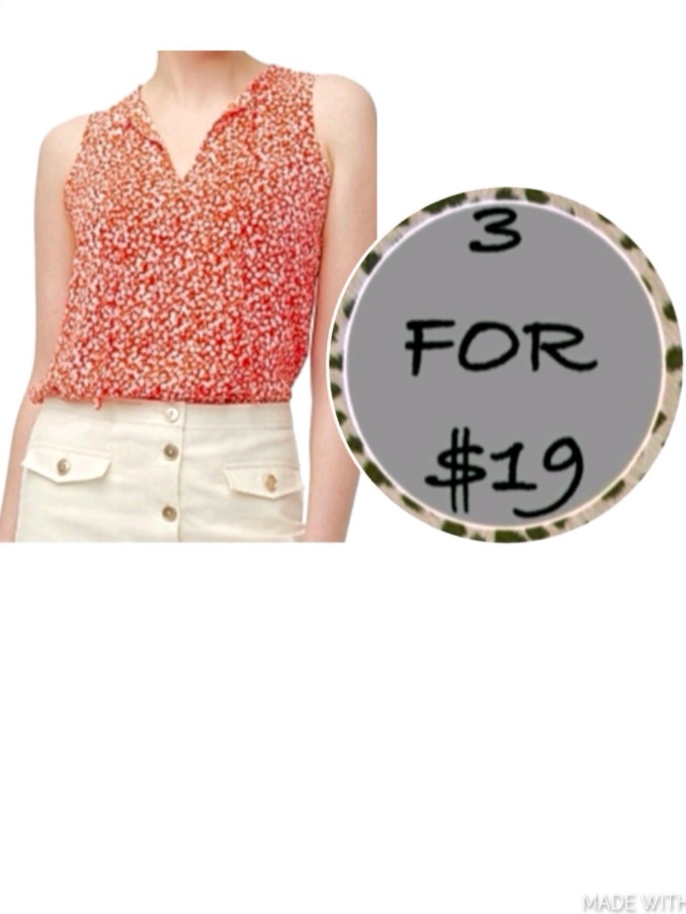 3/$19 Kenar sleeveless silky tunic tank top blouse